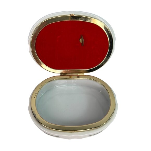 1986 Heritage House Melodies of Christmas Porcelain Trinket Box Deer Sleigh - Picture 8 of 12